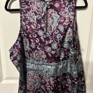 Lane Bryant Sleeveless satin-feel Printed Blouse (Size 22)